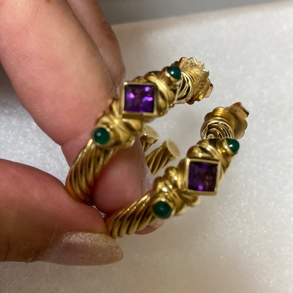 DAVID YURMAN 14kt gold “Renaissance “ cable hoop earrings